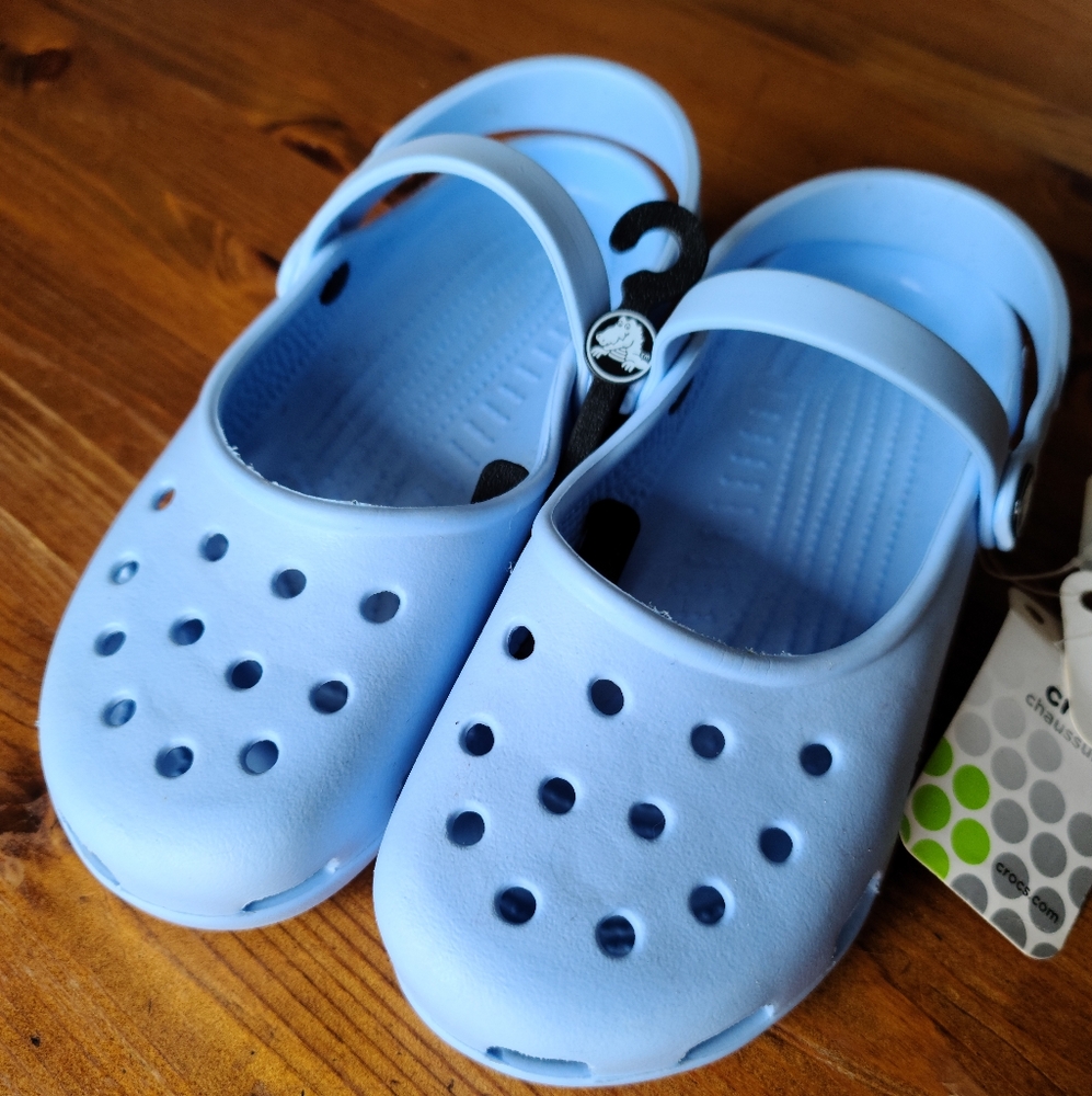NWT Crocs Light Blue Youth Mary Janes